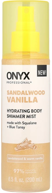 Onyx Professional 하이드레이팅 바디 쉬머 미스트 샌들우드 & 웜 바닐라 200ml(6.5fl oz) Professional (오닉스 프로페셔널), Onyx Professional, 하이드레이팅 바디 쉬, 1, 200ml - 쿠팡