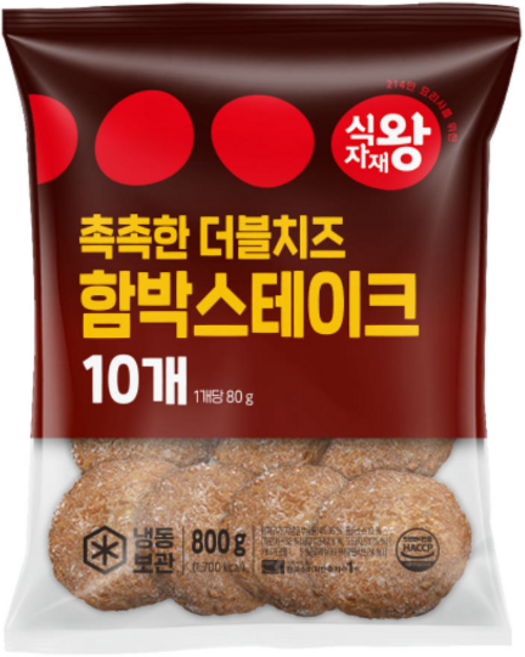 바이오마켓_식자재왕 촉촉한 더블 치즈 함박스테이크 800g, 4개