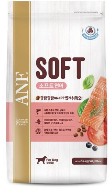 ANF 전연령용 독 소프트사료, 연어, 5.4kg, 1개