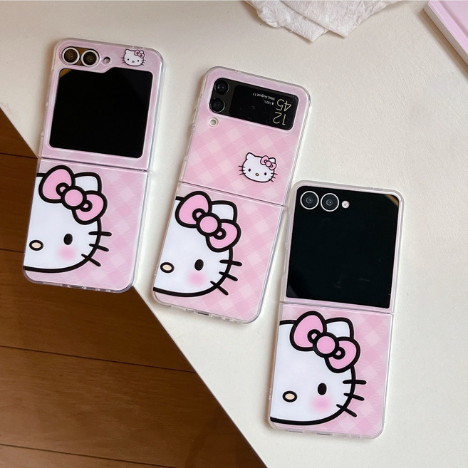 아펙시움 핸드폰케이스 갤럭시 z플립4 z플립5 z플립6 z플립7 낙상 방지 휴대폰케이스 핑크 반쪽 고양이