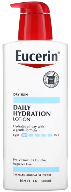 Eucerin 데일리 하이드레이션 로션 무향(500 ml) / 고보습 로션 민감성 예민 여드름 지성 피부 진정 수분 - 쿠팡