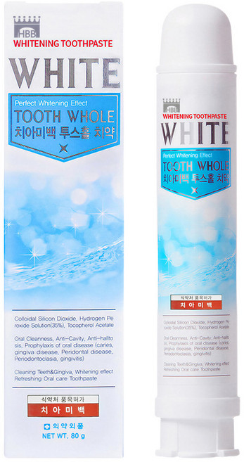 노블다움 치아미백 투스홀 치약, 80g, 1개