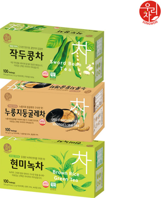 송원 현미녹차 +누룽지둥굴레차 +작두콩차 (300T), 1개