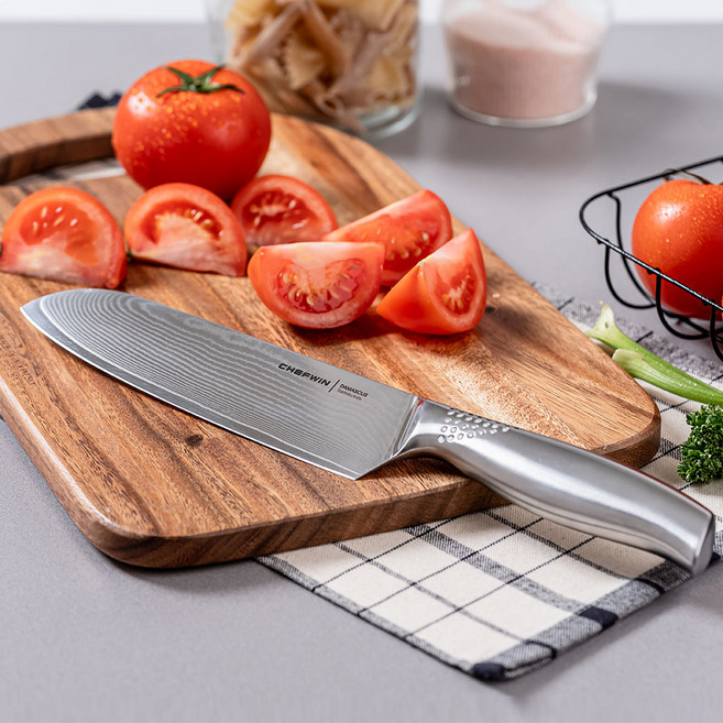쉐프윈 다마스커스 산도쿠나이프 올스텐 주방 식칼, 1개