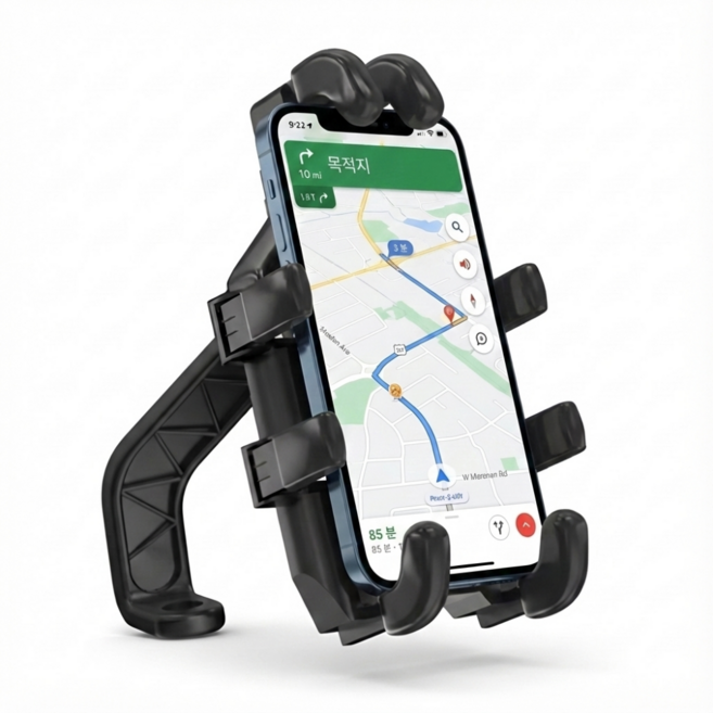 오토바이 거치대 백미러형 강력고정 배달용 오토바이 핸드폰거치대, 블랙