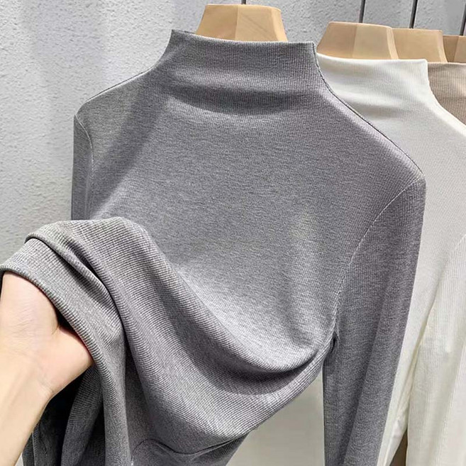 AOKADA 여성 봄 가을 모달 반목 슬림핏 스판 이너 긴팔 티셔츠 가을티 상의