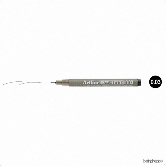 0.03mm 초극세 정밀 라인 드로잉 제도용 피그먼트 펜 건축 만화 웹툰 디자인 스케치, 1개, 적색 0.03mm