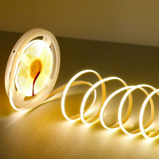 LED바 COB 플렉시블 DC 12V 스트립 면발광 줄조명 1롤 5M, 전구색(3000K), 1개, 전구색