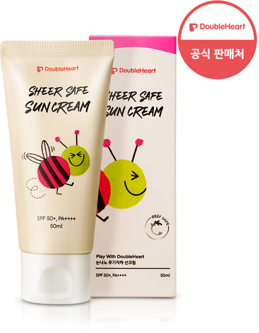 더블하트 무기자차 유아 데일리 선크림 SPF50+ PA++++, 1개, 50ml
