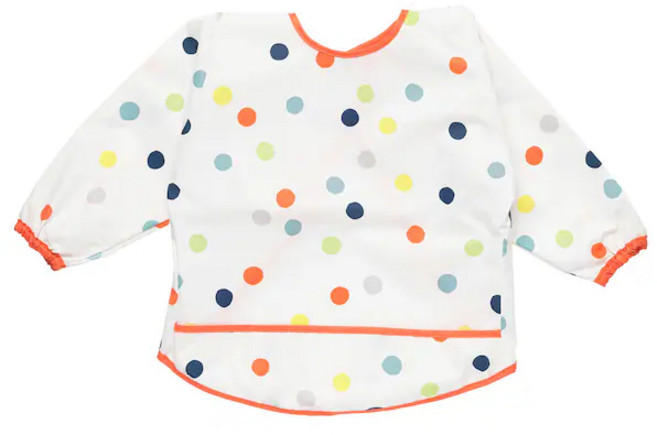 이케아 이유식 용품 유아용 턱받이, 화이트+멀티컬러, 1개