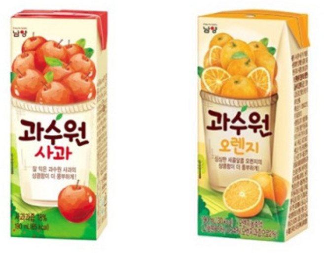 [남양] 과수원 사과 190ml x 24개 + 오렌지 190ml x 24개, 48개