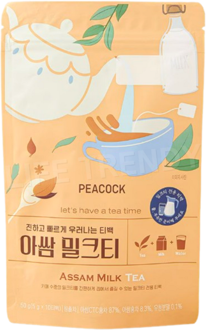 피코크 아쌈 밀크티, 3개, 10개입, 5g
