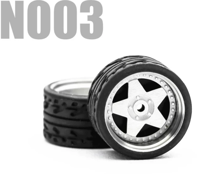 Carlomo 1/64 고무 타이어가 있는 휠 N-Class Part2 모델 자동차 디테일 업 액세서리 세트 조립 림 핫 휠, 21 N003