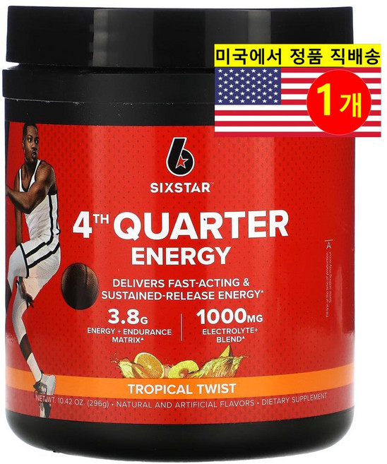 Six Star 식스 스타 4th Quarter 운동 에너지 보충 트로피칼 트위스트, 1개, 1개, 296g