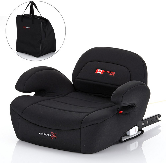 에어보스 록키 휴대용 부스터 카시트 + 보관가방 + 보호캡, 시티블랙