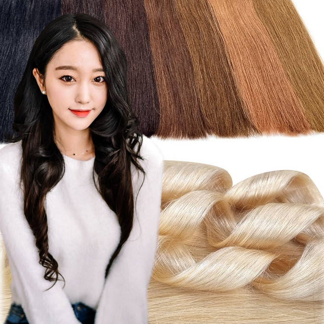 프리티레이디 인모 헤어피스 / 50cm&55cm 3핀(약 16cm) / 똑딱핀이 3개 부착된 낱개피스 붙임머리 헤어피스 인모피스 가발피스, #NA, 55cm 3핀, 1개