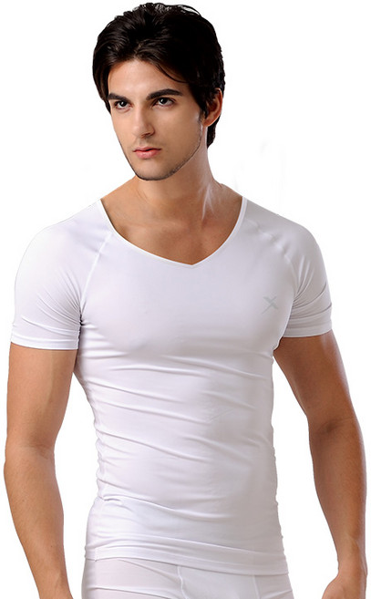 기어엑스 남성용 일반사계절 반팔 브이넥 언더레이어 상의