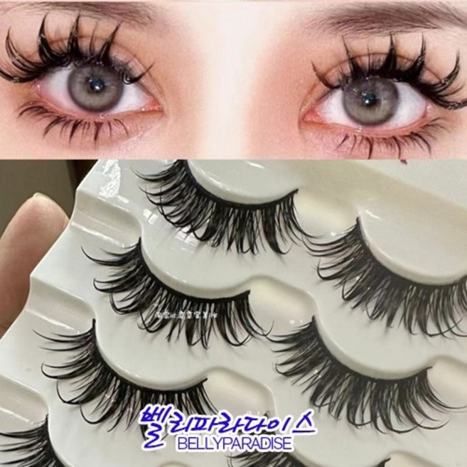 미치게 강렬한 공연용 무대용 앙마 속눈썹(5쌍 17mm), 1개, 5쌍