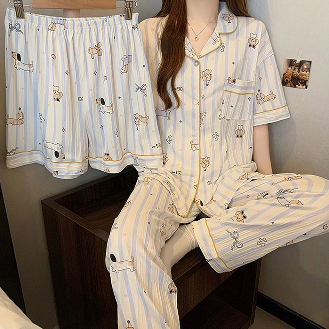 드마엘 덴시아 쓰리피스 파자마세트(9color)+델로나