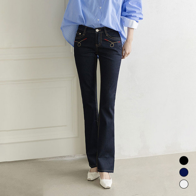 세상편한 여성 부츠컷 청바지 여자 봄 바지 국내생산 팬츠 여친룩 키작녀 슬랙스 boots cut jeans