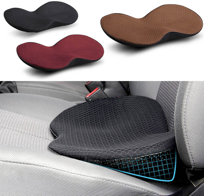 깔끔더하기 차량용 등받이 엉덩이 쿠션 방석, 1개, 브라운