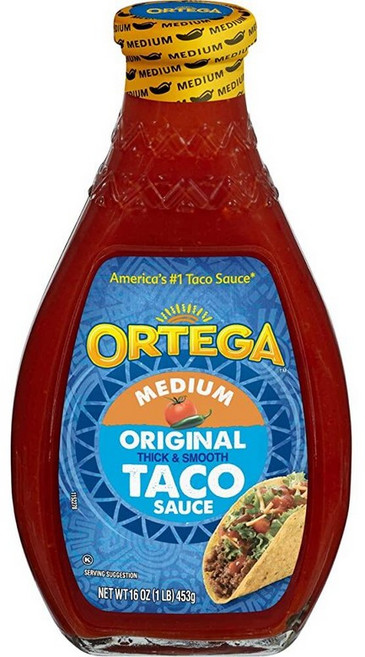 Ortega Taco Sauce 오리지널 두껍고 매끄러움 마일드 473.2ml(16온스), Original Medium, 1개, 453g