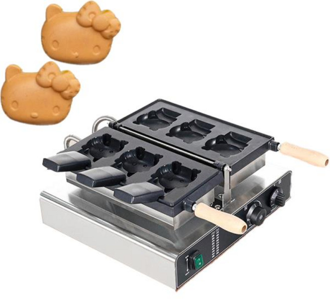 3pcs 귀여운 키티 모양의 와플 메이커 - 전기 고양이 발톱 붙지 않는 접시 DIY 디저트 팬케이크 및 스낵