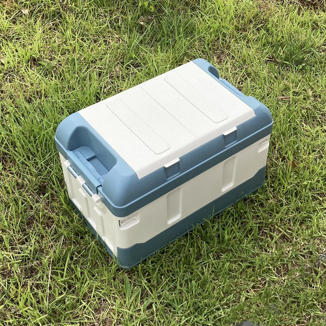 2단 폴딩 대용량 몬스터 34L 캠핑박스 정리함 블루, 1개