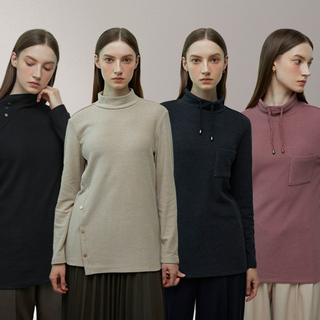 마르조 1+1 여성) 반목 기모티셔츠