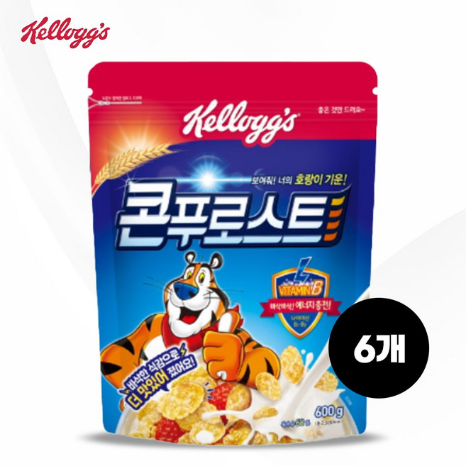 켈로그 콘푸로스트 시리얼, 600g, 6개