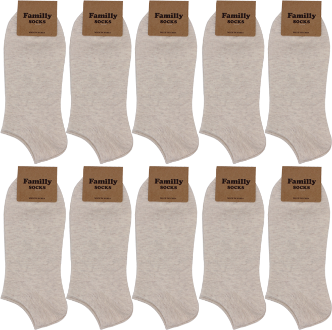 패밀리삭스 남성용 프리미엄 신사 무지 스니커즈 발목 양말 10켤레