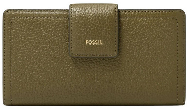 FOSSIL Logan 真皮系列拉鍊零錢袋設計中夾