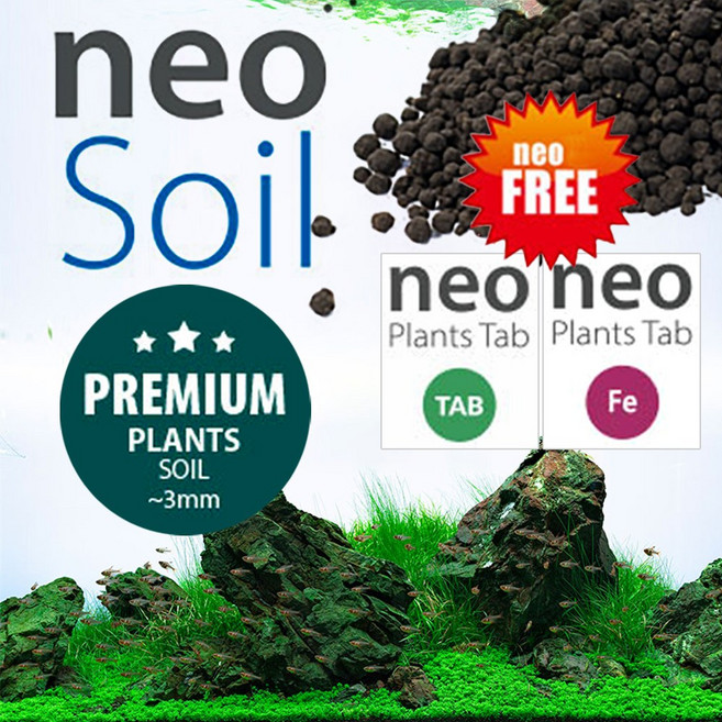 네오 컴팩트 프리미엄 플랜츠 소일 8L (탭 TAB + Fe 영양제 증정) / 수족관 어항 수조 ADA 장식품 수초 모스 비료 새우 쉬림프 슈림프 CRS 구피 열대어 관상어 바닥재, 1개