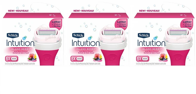 Schick 쉬크 인튜이션 여성 제모기 리필용 면도날 Berry 6개입 x3 - 쿠팡