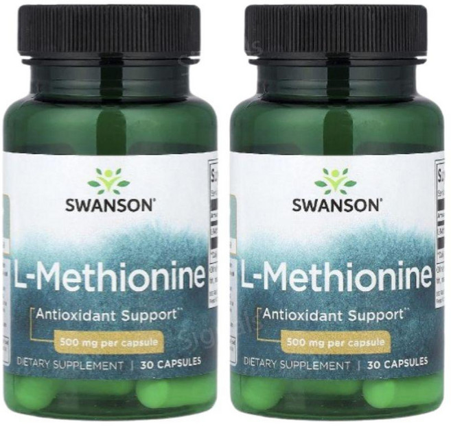 Swanson L-메티오닌 500mg L-Methionine, 2개, 30정