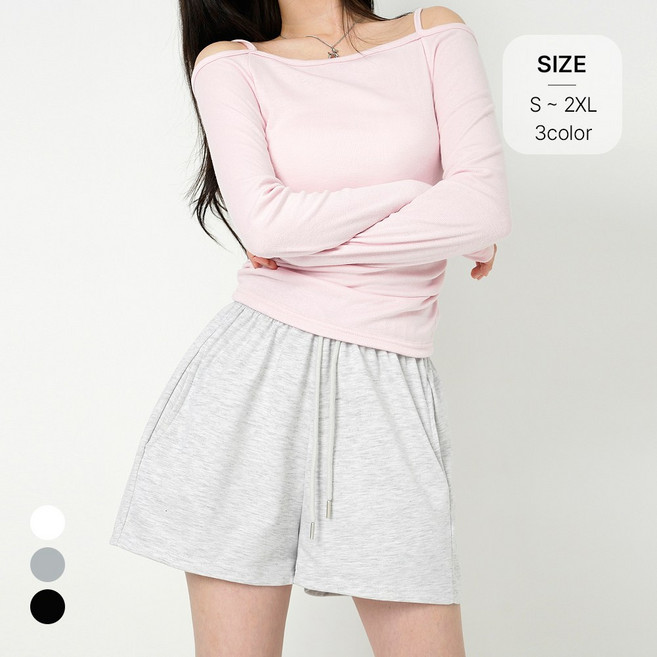 니어샵 여성 데일리 스판 밴딩 트레이닝 3부 반바지