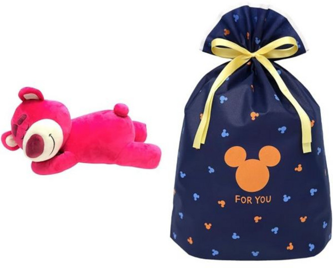 MORIPiLO 토이스토리 랏소베어 안고자는 인형 베개 M 선물 포장 세트 네이비