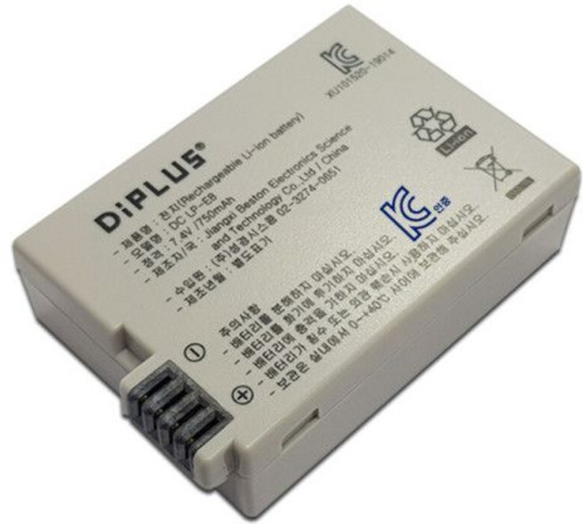 캐논 EOS 600D 전용 호환배터리 KC안전인증제품 LP-E8 리튬이온 충전용 LP- 851473, 1개