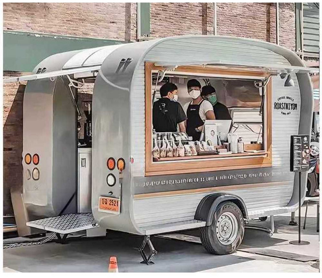 푸드 트럭 4륜 전동차 노점 이동식 카라반, 1개, 보증금