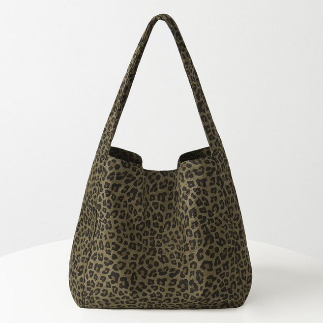 엔도르시 여성용 레오파드 호피 캔버스 숄더백 EBA617