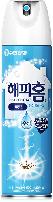 해피홈 유한양행 에어로솔 수성 살충제 무향, 500ml, 4개