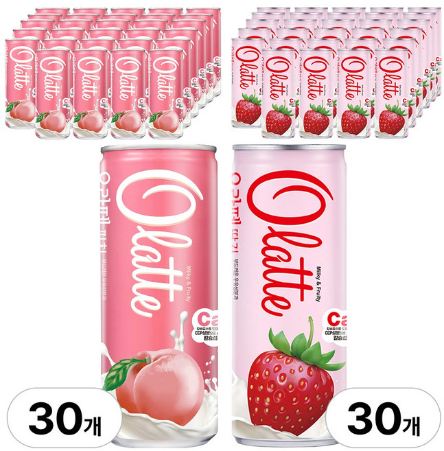 오라떼 피치 + 딸기, 60개, 240ml