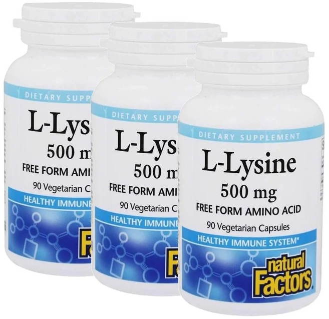 내추럴팩터스 L-라이신 500mg 캡슐 Natural Factors L-Lysine, 3개, 90정 - 쿠팡