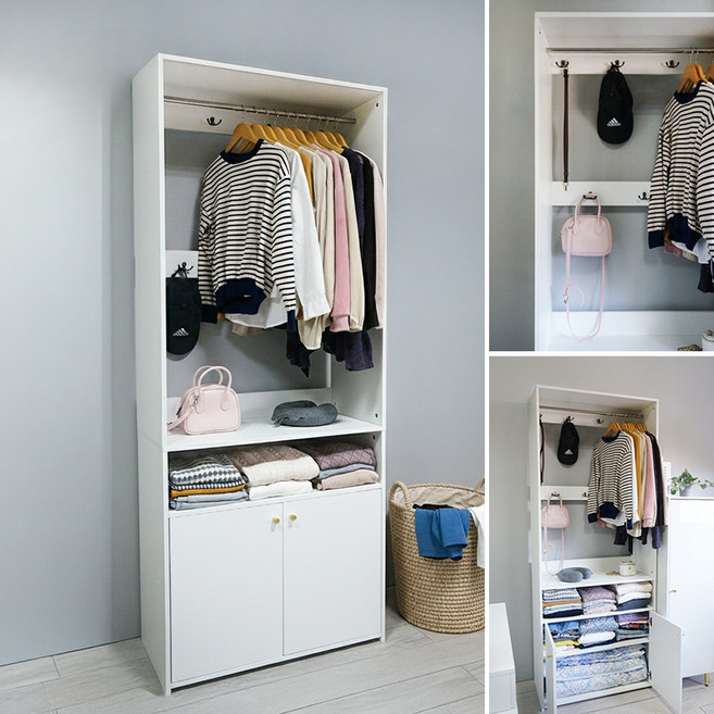 BOYD 開放式吊衣收納衣櫃 大容量衣櫥, 極境白 D454