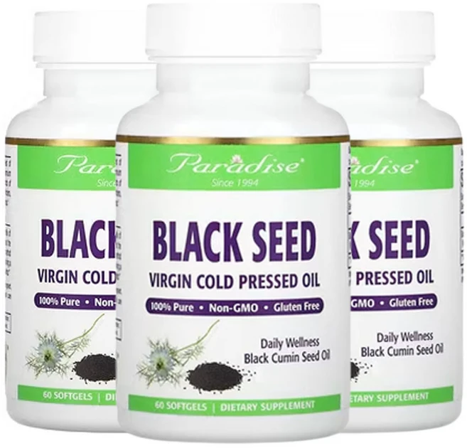 파라다이스허브 블랙 씨 소프트젤 60정, 3개 - 쿠팡