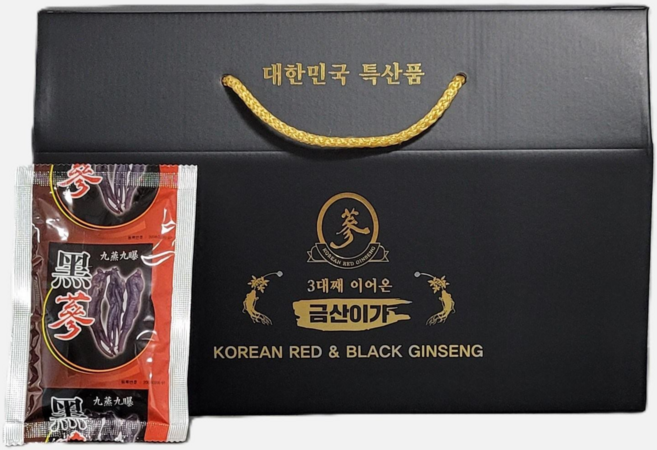 저엉말 진해효 금산이가 흑삼액 흑삼진액 90ml 30포 국내산 6년근 흑삼 100%, 30회분, 1개