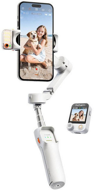 iSteady V3 Ultra AI 觸控手機穩定器 智慧跟隨 分離式遙控器, 1個, 白色