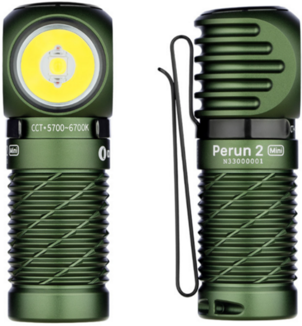 오라이트 Perun 2 Mini 1100루멘 다용도 헤드라이트, 1개, OD GREEN