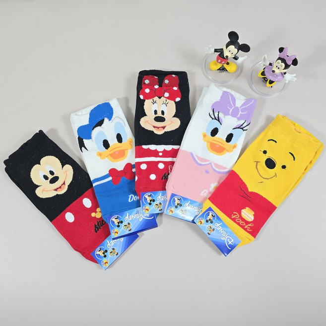 정품 디즈니 양말 캐릭터 덧신 스니커즈 미니 귀여운 여성 패션 발목 양말
