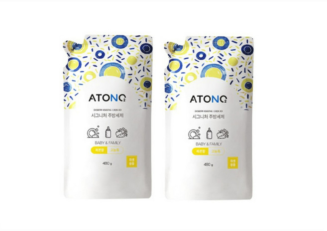 아토앤오투 시그니처 주방 세제 레몬향 리필 480g 2개